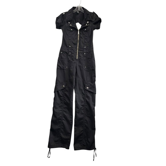 Apple Bottoms Pants - Apple Bottoms Women's Y2K Jumpsuit Utility Full Zip Short Sleeve Romper 5/6